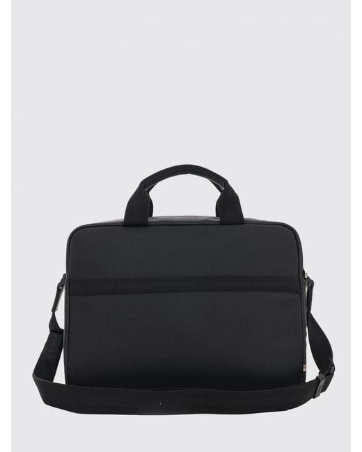 Boss Black Leather Briefcase for men