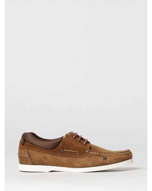 Woolrich Brown Suede Boat Loafers for men