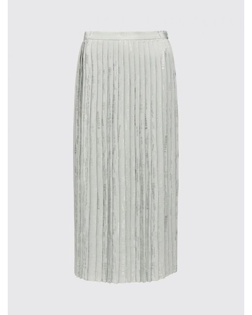 MM6 by Maison Margiela Gray Pleated Viscose Skirt