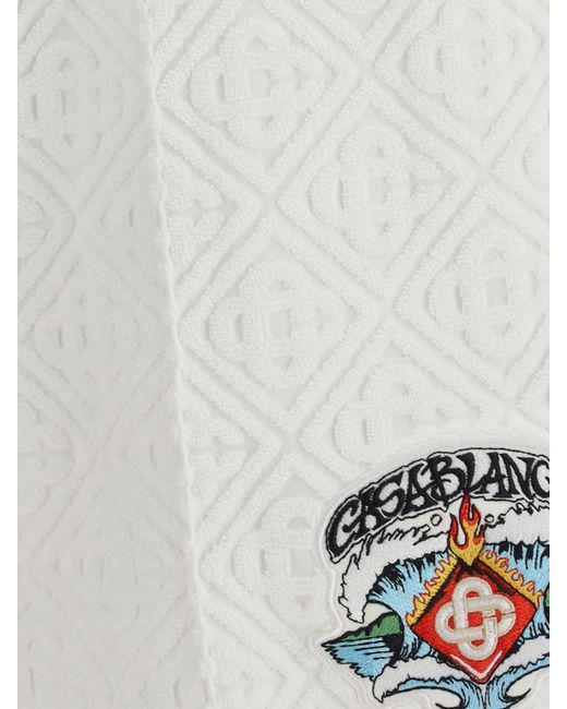 Casablanca White Cotton Terry Shorts for men