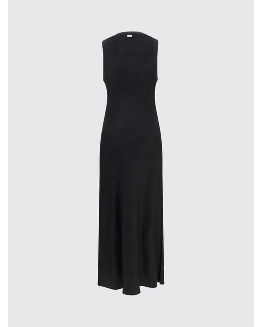 AMI Black Long Satin Dress