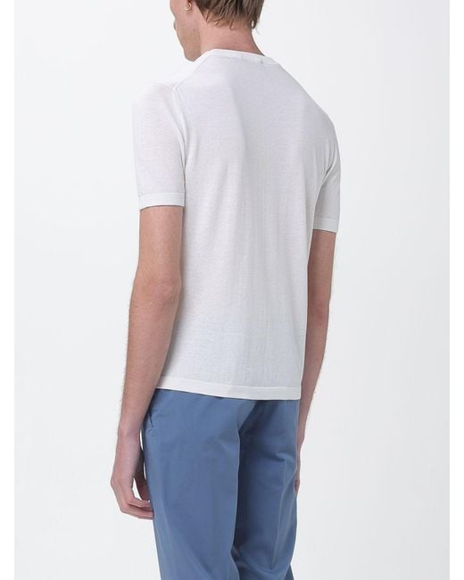 Brooksfield White Cotton Crew Neck Sweater for men