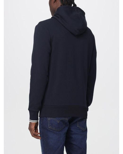 Fred Perry Blue Hooded Zip Sweatshirt for men