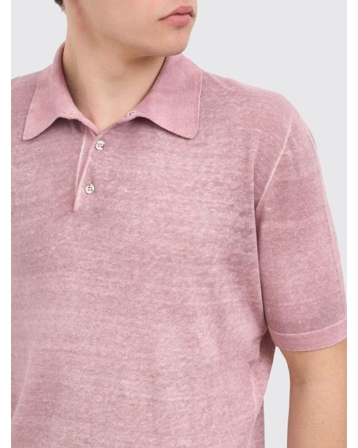 Avant Toi Red Linen And Cotton Polo Shirt for men