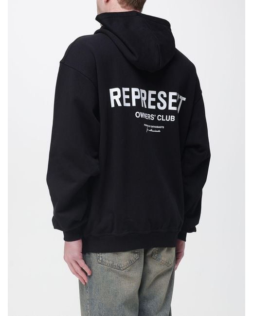 Represent Blue Cotton Hoodie for men