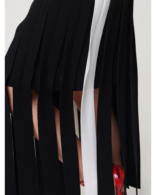 Moschino Couture Black Wool Midi Skirt