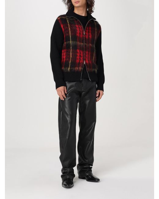 McQueen Red Macqueen-Tartan Zip-Up Cardigan for men