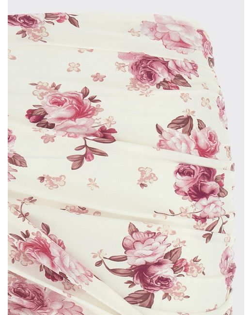 Magda Butrym White Floral Print Crêpe Mini Skirt