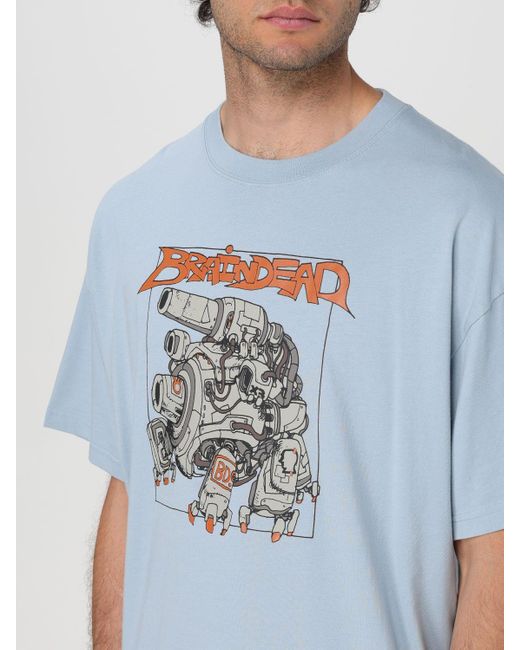 T-shirt in cotone con stampa grafica di Brain Dead in Blue da Uomo