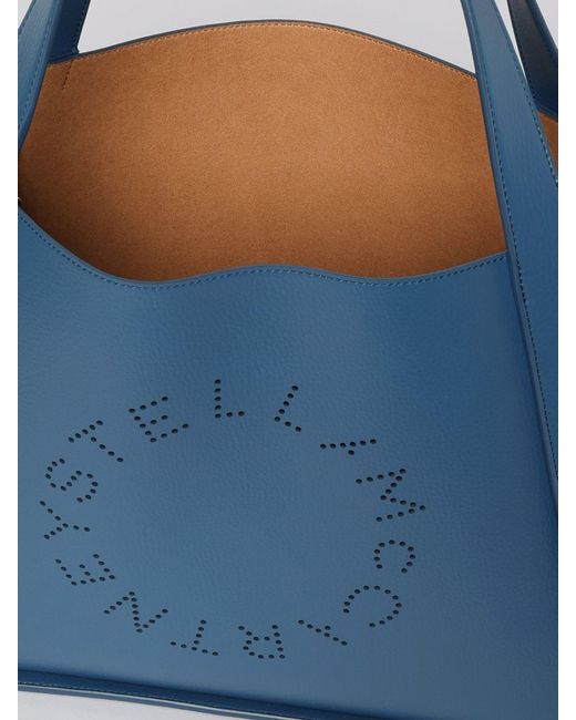 Stella McCartney Blue Grained Faux Leather Tote Bag