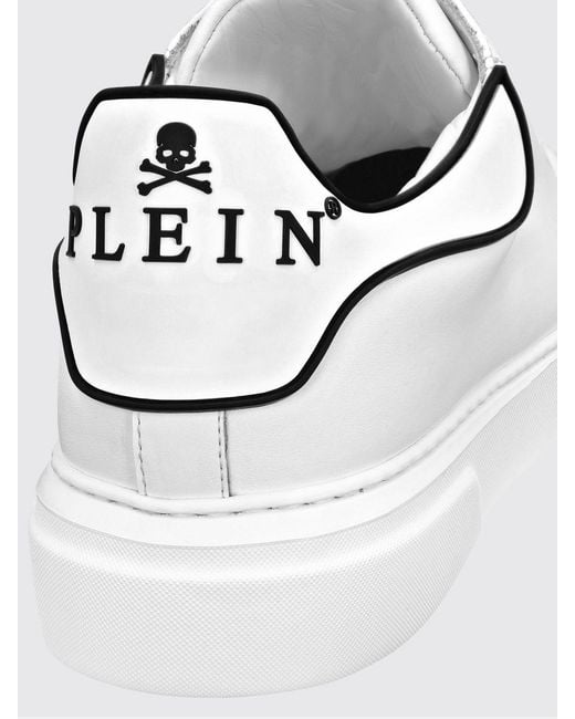 Philipp Plein White Big Bang Skull Low-Top Sneakers for men