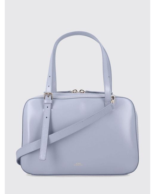 A.P.C. Blue Virginie Smooth Leather Handbag With Adjustable Strap