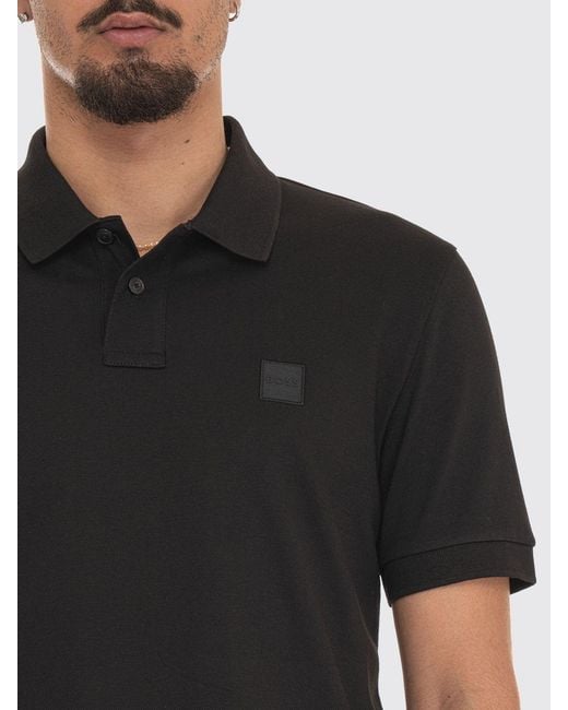 Boss Basic Baumwoll-Polohemd in Black für Herren