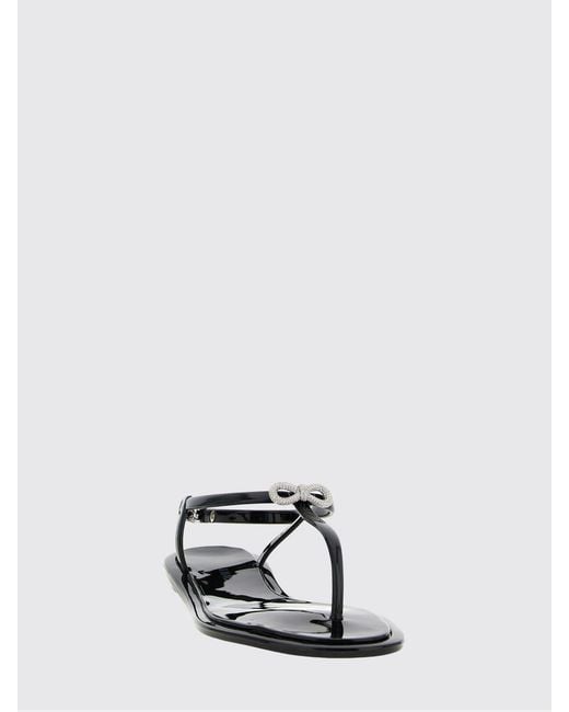 Mach & Mach Black Pvc Sandal With Rhinestone Bow