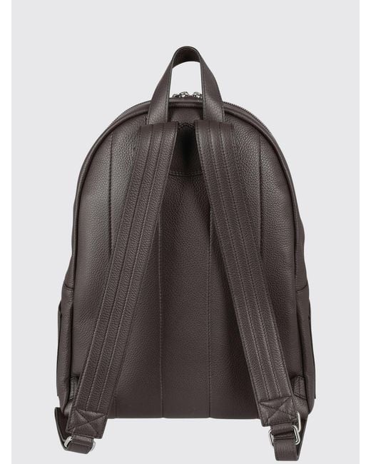 Orciani Brown Micron Hammered Leather Backpack for men