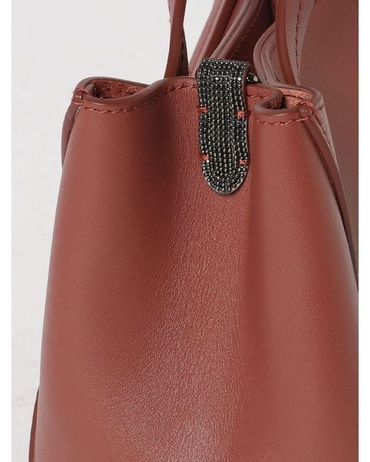 Brunello Cucinelli Pink Bc Duo Mini Calfskin Leather Bag