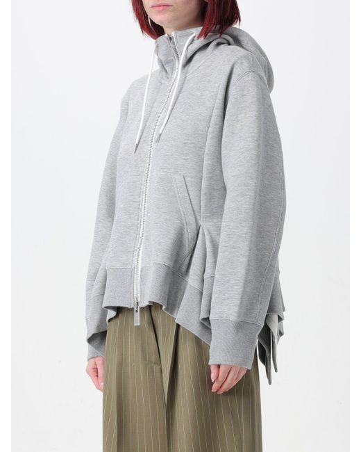 Felpa in misto cotone di Sacai in Gray