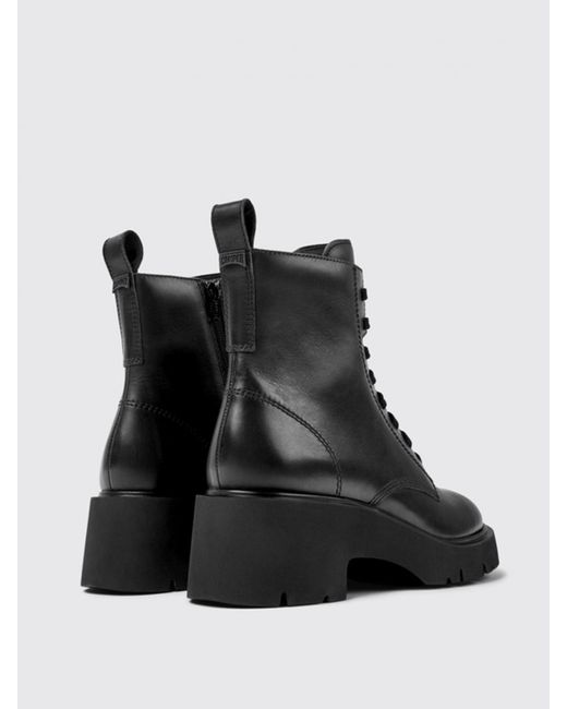 Camper Black Flat Ankle Boots