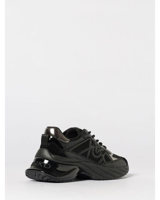 Pinko Black Ariel 33 Leather And Nylon Sneakers