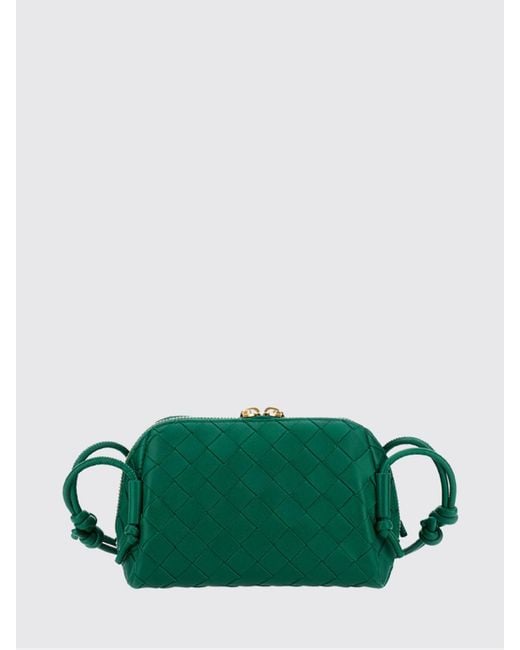 Bottega Veneta Green Woven Leather Concert Pouch