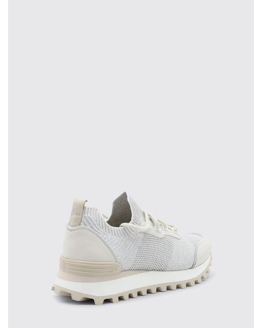 Eleventy White Crochet Technical Fabric And Leather Sneakers for men