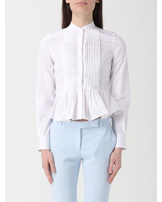 McQueen White Pleated Cotton Shirt