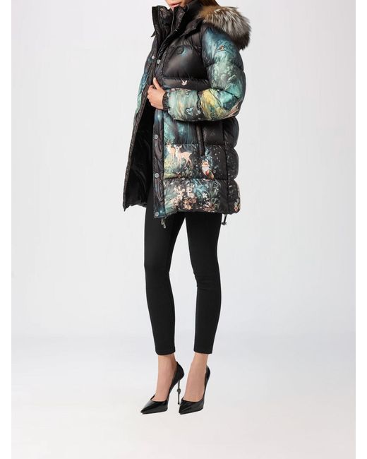 Philipp Plein Gray Printed Nylon Fairy Down Jacket