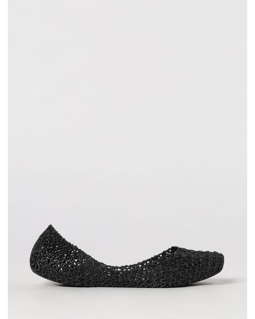 Melissa Black Campana Perforated Glitter Pvc Ballet Flats With Round Toe