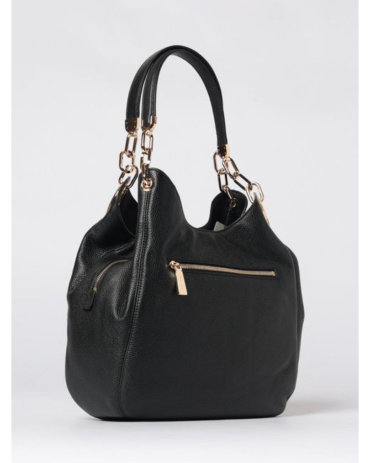Michael Kors Black Lillie Large Hammered Leather Shoulder Bag