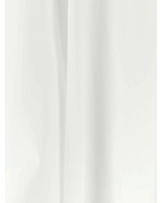 The Row White Midi Cotton Caftan With Crew Neck And Short Sleeves