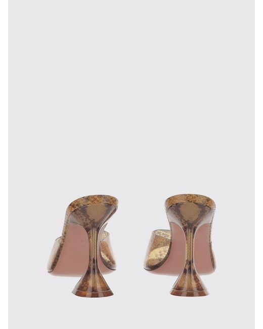 AMINA MUADDI Natural Lupita Python Print Pvc Mules