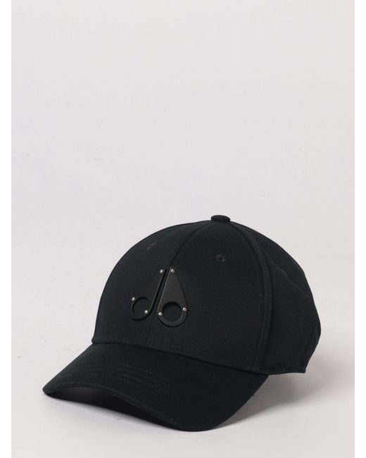 Moose Knuckles Black Cotton Hat for men