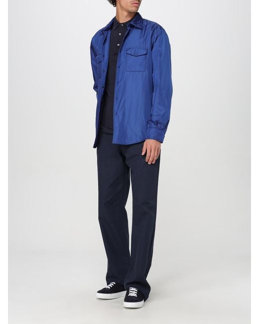 Aspesi Blue Lightweight Nylon Shirt for men