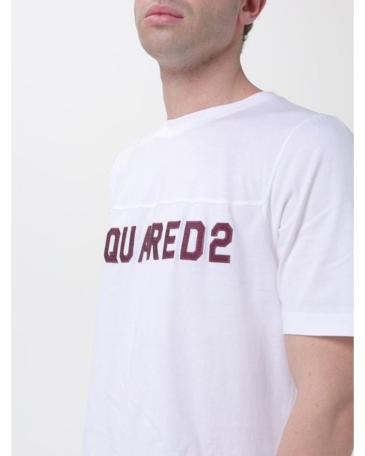 DSquared² White Cotton T-Shirt With Logo for men