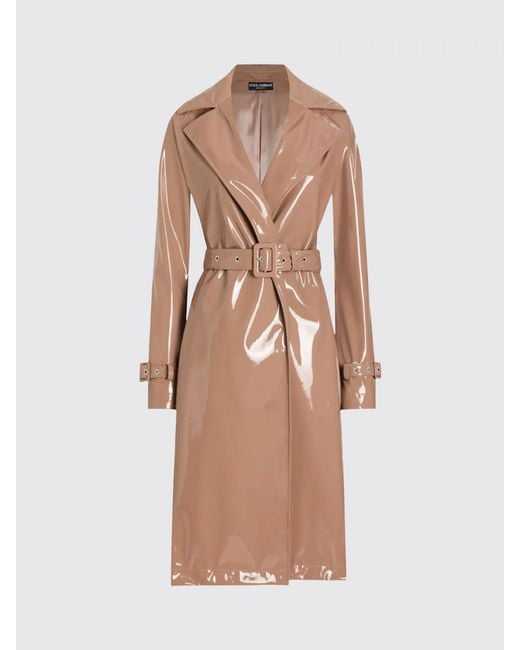 Dolce & Gabbana Natural Dolce &Amp Gabbana Synthetic Leather Trench Coat