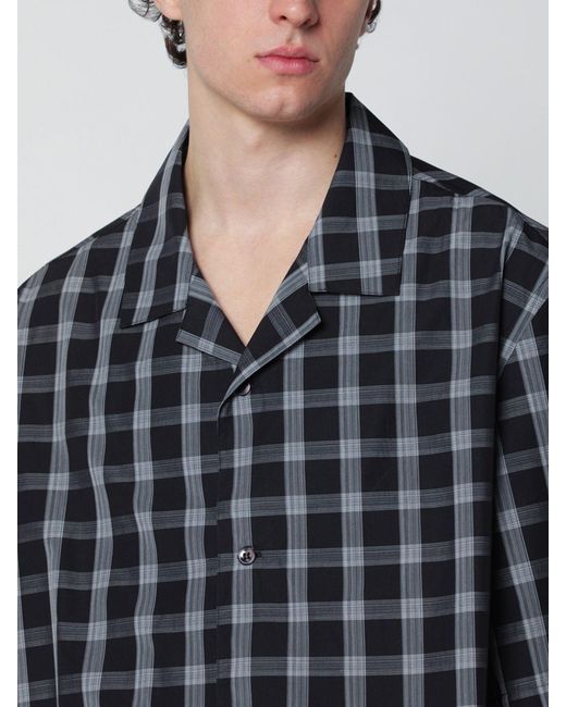 Studio Nicholson Black Casual Checked Cotton Shirt for men