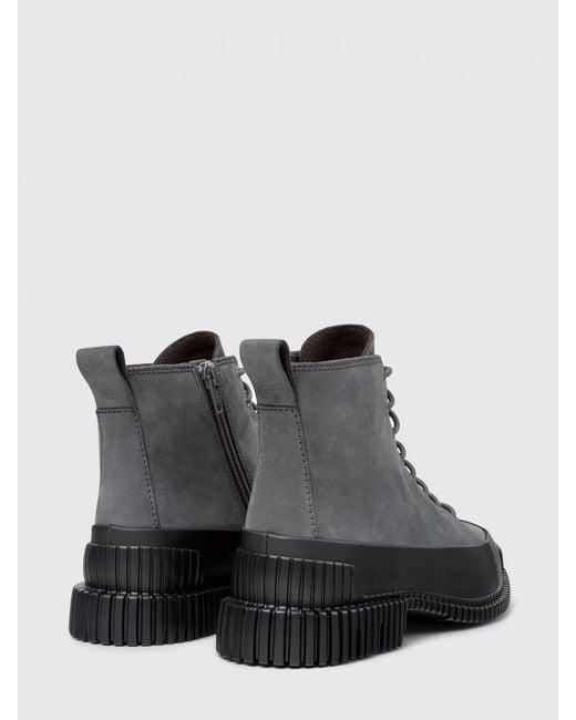 Camper Black Pix Nubuck Ankle Boots