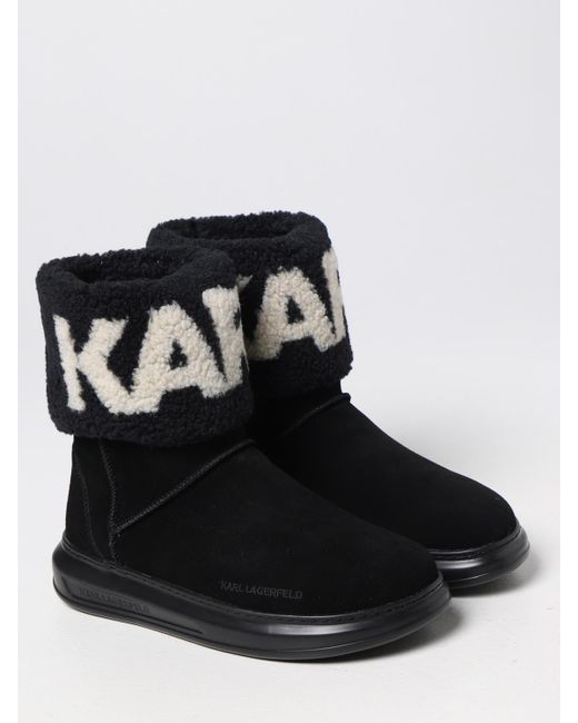 Karl Lagerfeld Black Flache Stiefeletten Damen