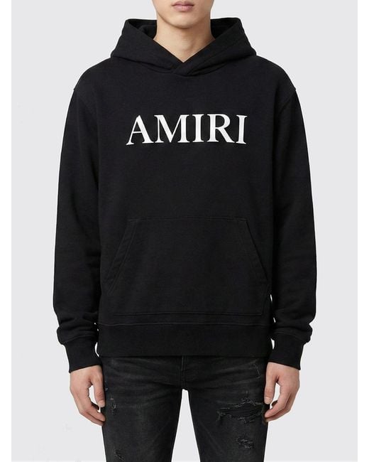 Amiri Black Cotton Hoodie for men