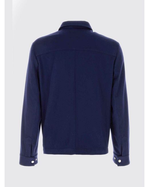 Brunello Cucinelli Blue Cashmere Shirt Jacket for men