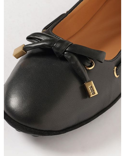 Tod's Black Nappa Ballerinas