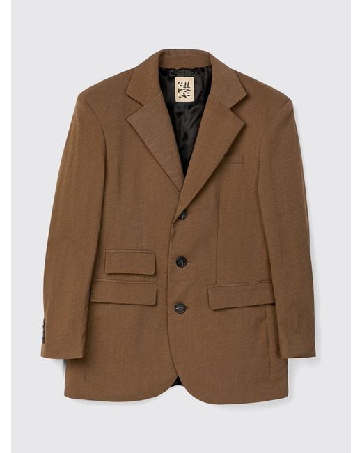 CAMPERLAB Brown Single Breasted Econyl Blazer for men