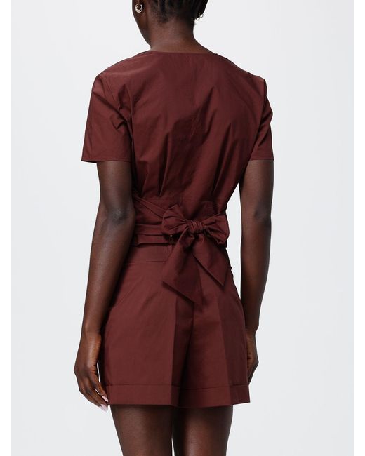 Patrizia Pepe Red Cropped Cotton Shirt