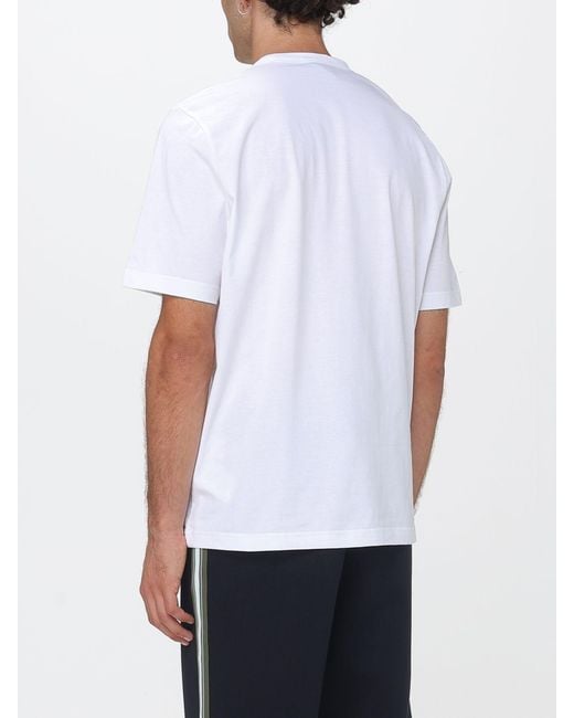 Paul Smith White All-Over Floral Print Organic Cotton T-Shirt With Logo for men
