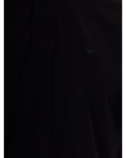 Emporio Armani Black Cotton Jersey Polo Shirt for men