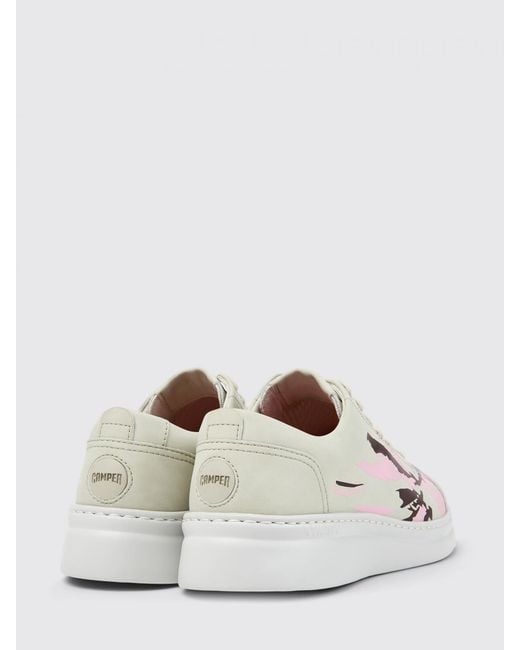 Camper White Twins Recycled Leather Printed Sneakers