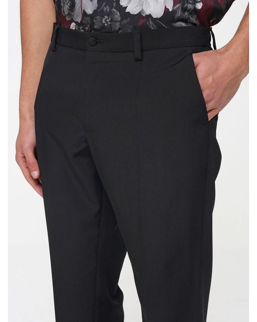 Dolce & Gabbana Black Dolce &Amp Gabbana Slim Fit Virgin Wool Pants for men