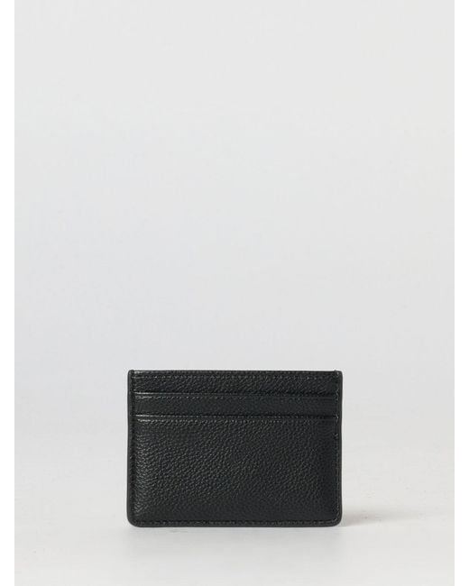 Boss White Flat Grained Faux Leather Card Holder With 5 Slots for men