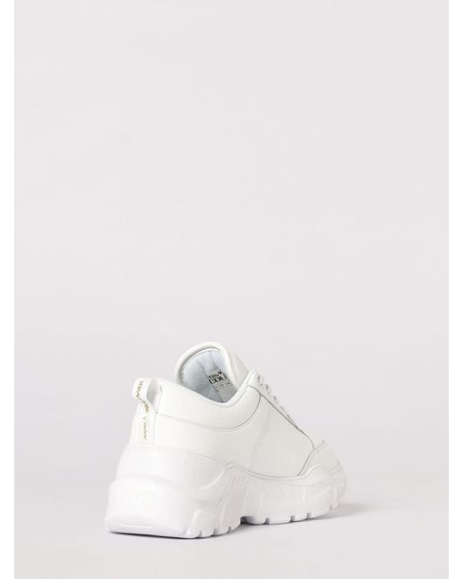 Versace Jeans Couture White Leather Sneakers With Logo