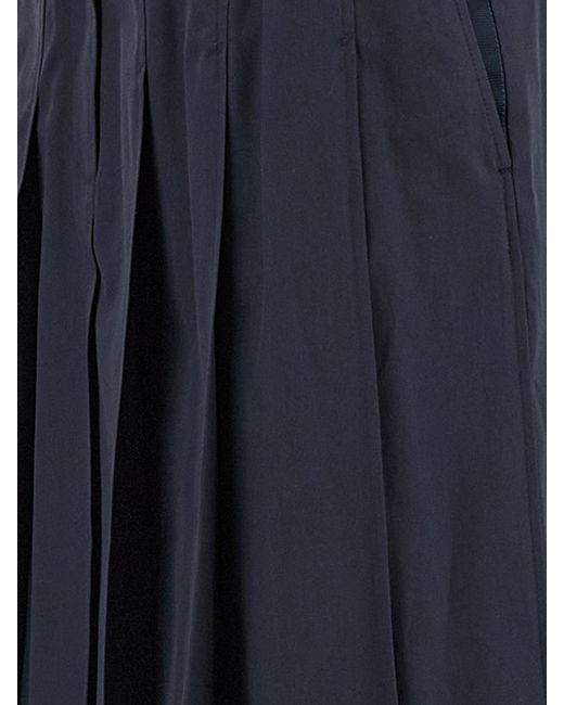 Thom Browne Blue Cotton Pleated Skirt